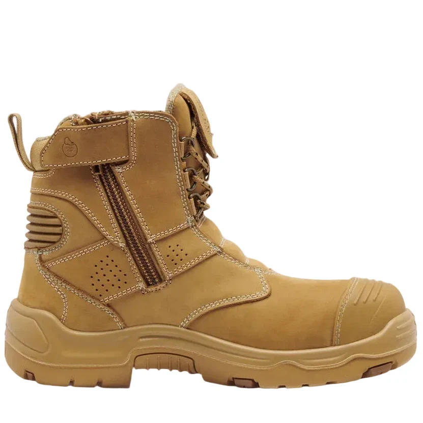 KingGee Wheat Bennu Pro 6 Zip Sided Lace Up Steel Cap Safety Boot (K28009) - (Pre Order) - Image 2