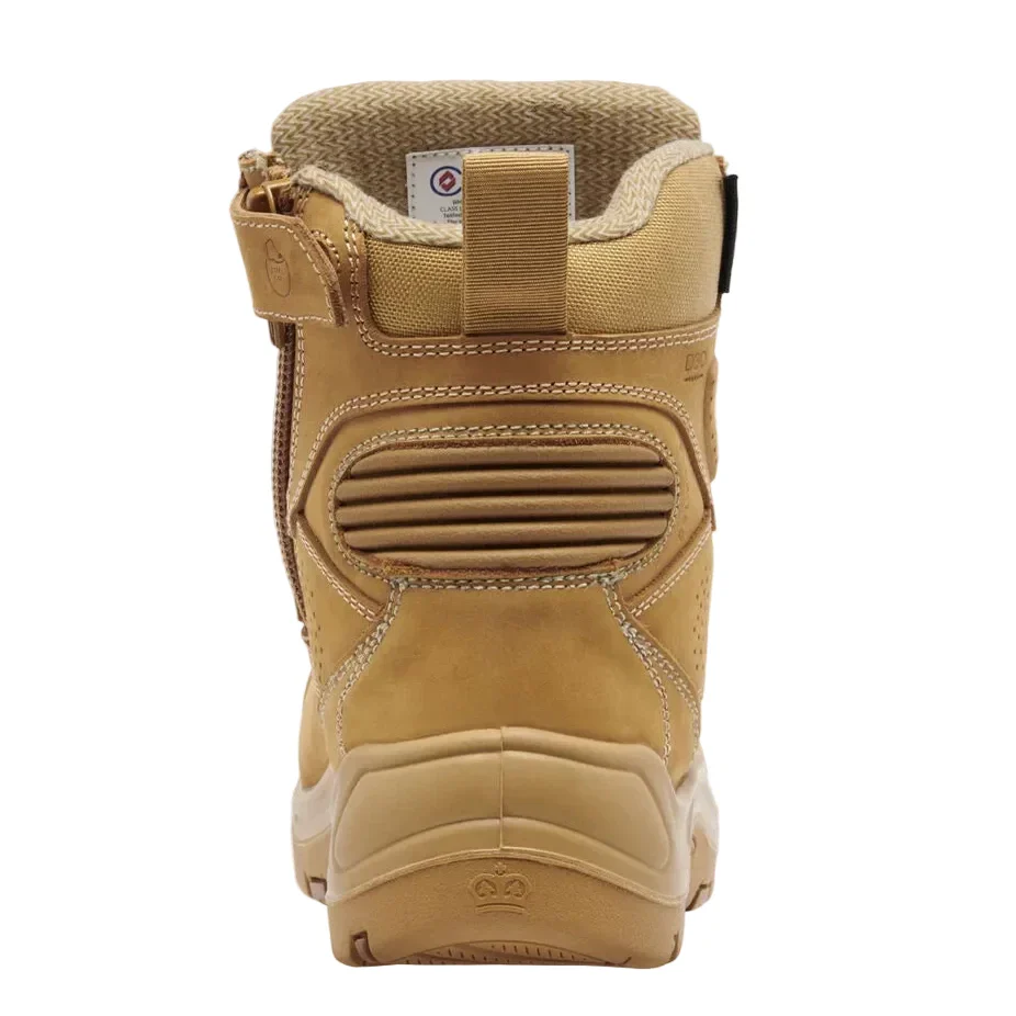 KingGee Wheat Bennu Pro 6 Zip Sided Lace Up Steel Cap Safety Boot (K28009) - (Pre Order) - Image 5
