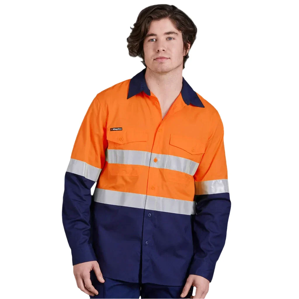 KingGee Workcool 2 Hi-Vis Reflective Two Tone Long Sleeve Work Shirt (K54880)