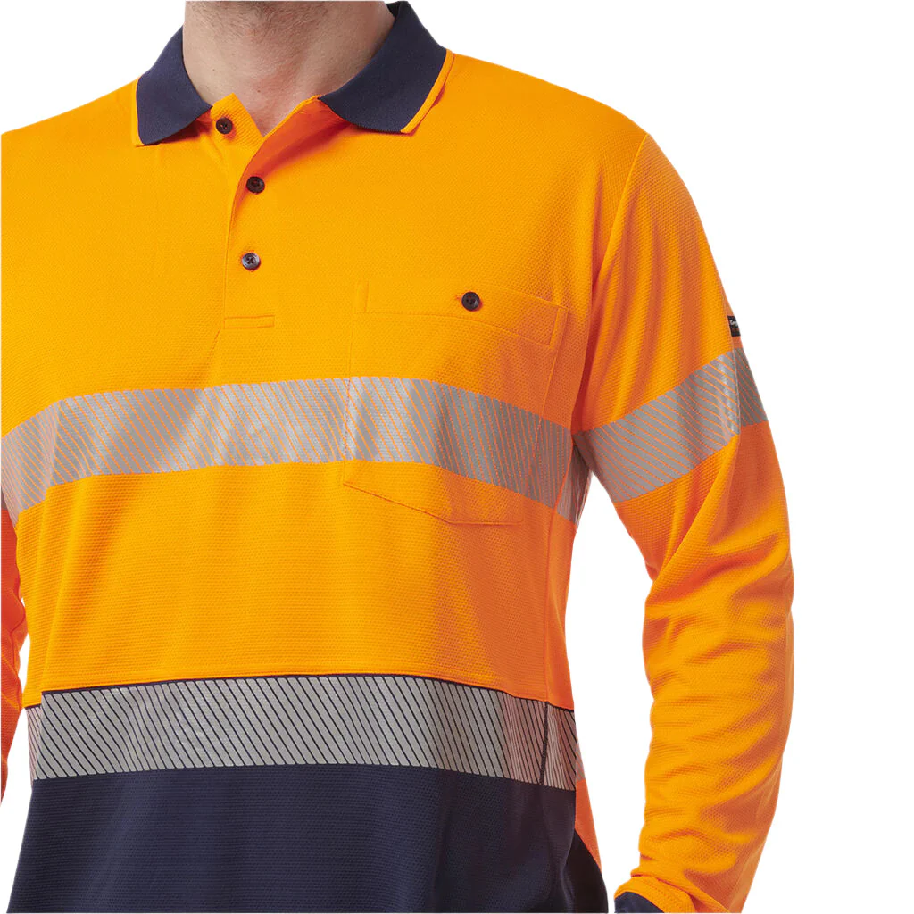 KingGee Workcool Hyperfreeze Hi-Vis Reflective Long Sleeve Polo (K54225) - Image 5