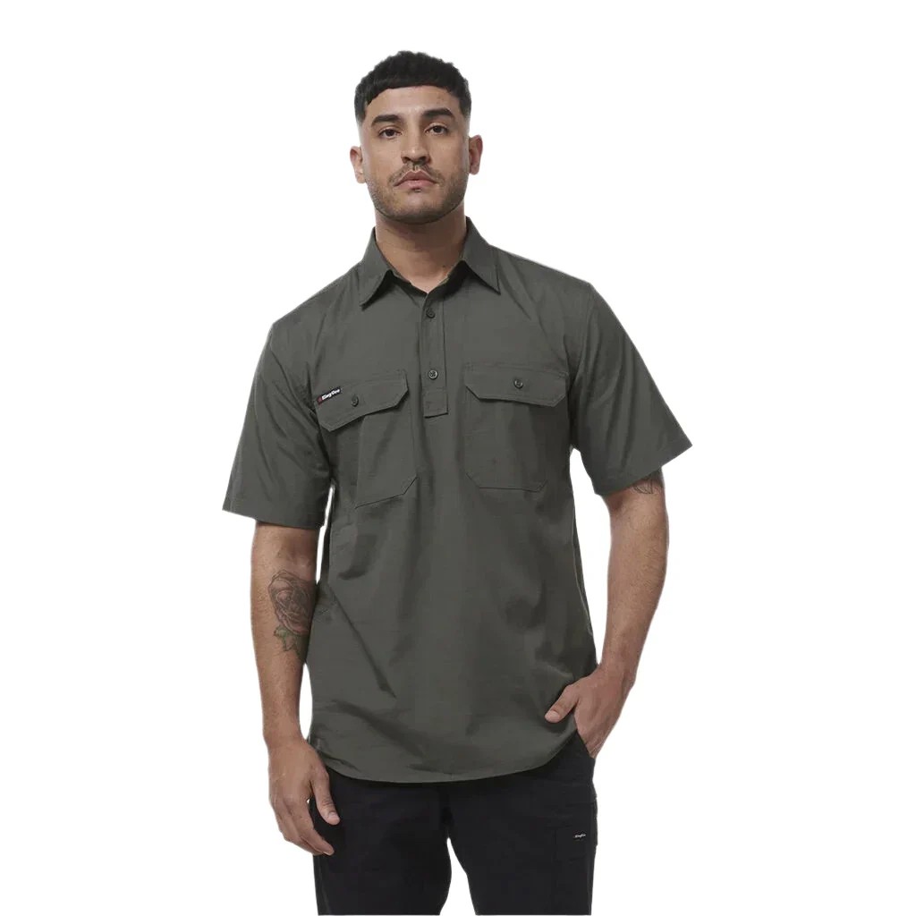 KingGee Workcool Vented Closed Front Shirt Long Sleeve (K14032) - Image 5