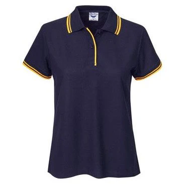 Ladies Pique Polo with Striped Collar and Cuff (P56)