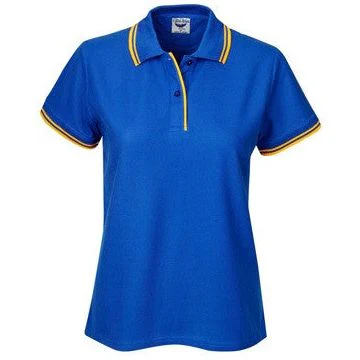 Ladies Pique Polo with Striped Collar and Cuff (P56) - Image 10