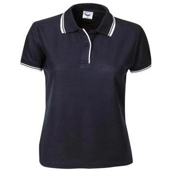 Ladies Pique Polo with Striped Collar and Cuff (P56) - Image 7