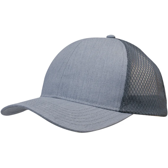 Light Brushed Poly Cotton Marle Cap With Honeycomb Mesh Back - Pack of 25 (3971) - Image 2