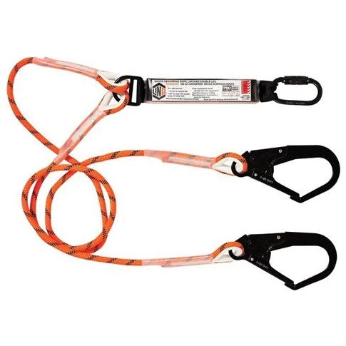 LINQ Double Leg Kernmantle 2M Shock Absorb Rope Lanyard with Hardware KD & SD X2 (RLO2KDSD)