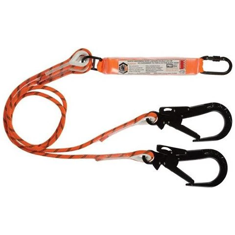 LINQ Double Leg Kernmantle 2M Shock Absorb Rope Lanyard with Hardware KS & ST X 2 (RLO2KSST)