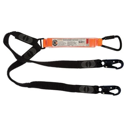LINQ Elite Double Leg Elasticated Lanyard with Hardware KT & SN X2 (WLE2KTSN)