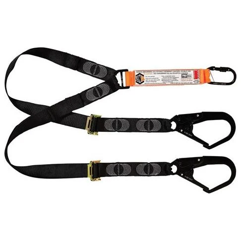 LINQ Elite Double Leg Shock Absorbing 2M Adjustable Lanyard with Hardware KS & SD X2 (WLA2KSSD)