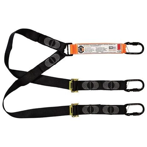 LINQ Elite Double Leg Shock Absorbing 2M Adjustable Lanyard with Hardware KS X2 (WLA2KSKS)
