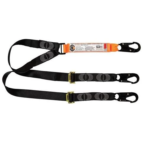 LINQ Elite Double Leg Shock Absorbing 2M Adjustable Lanyard with Hardware SN X3 (WLA2SNSN)