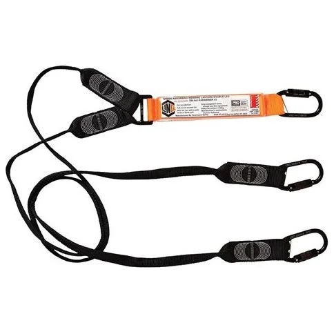 LINQ Elite Double Leg Shock Absorbing Webbing Lanyard with Hardware KD X3 (WLO2KDKD)