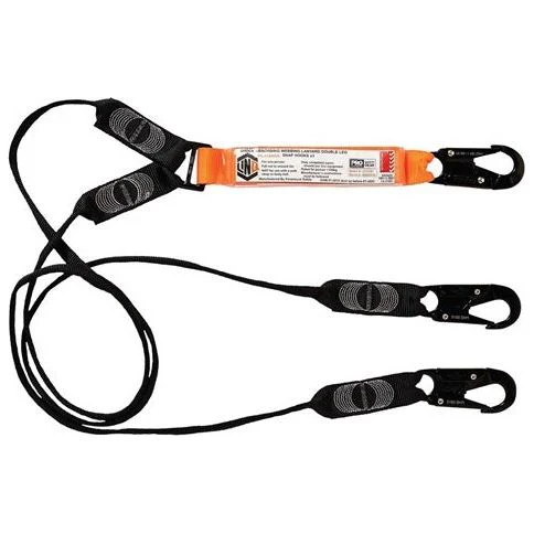LINQ Elite Double Leg Shock Absorbing Webbing Lanyard with Hardware SN X3 (WLO2SNSN)