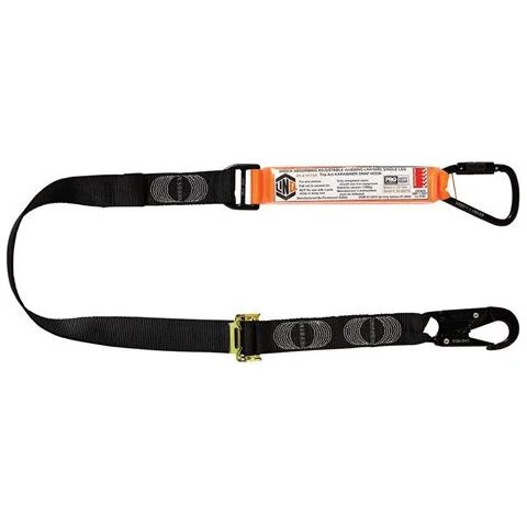 LINQ Elite Single Leg Shock Absorbing 2M Adjustable Lanyard with Hardware KT & SN (WLA1KTSN)