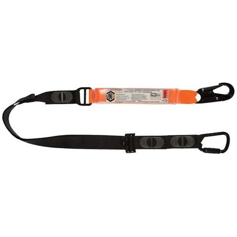 LINQ Elite Single Leg Shock Absorbing 2M Adjustable Lanyard with Hardware SN & KT (WLA1SNKT)