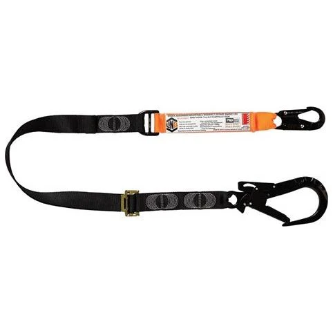 LINQ Elite Single Leg Shock Absorbing 2M Adjustable Lanyard with Hardware SN & ST (WLA1SNST)