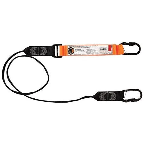 LINQ Elite Single Leg Shock Absorbing Webbing Lanyard with Hardware KS X2 (WLO1KSKS)