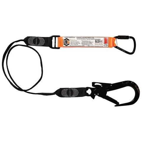 LINQ Elite Single Leg Shock Absorbing Webbing Lanyard with Hardware KT & ST (WLO1KTST)