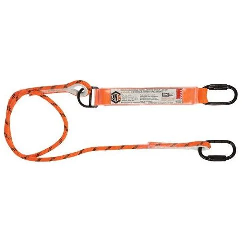 LINQ Single Leg Kernmantle 2M Shock Absorb Rope Lanyard with Hardware KD X2 (RLO1KDKD)