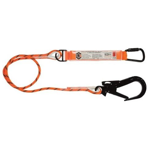 LINQ Single Leg Kernmantle 2M Shock Absorb Rope Lanyard with Hardware KT & ST (RLO1KTST)