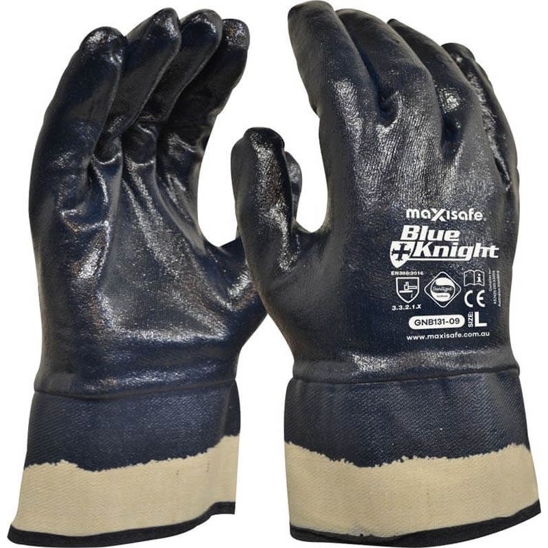 Maxisafe Blue Knight Heavy Duty, Fully Dippepd with Safety Cuff - Carton of 144 (GNB131)