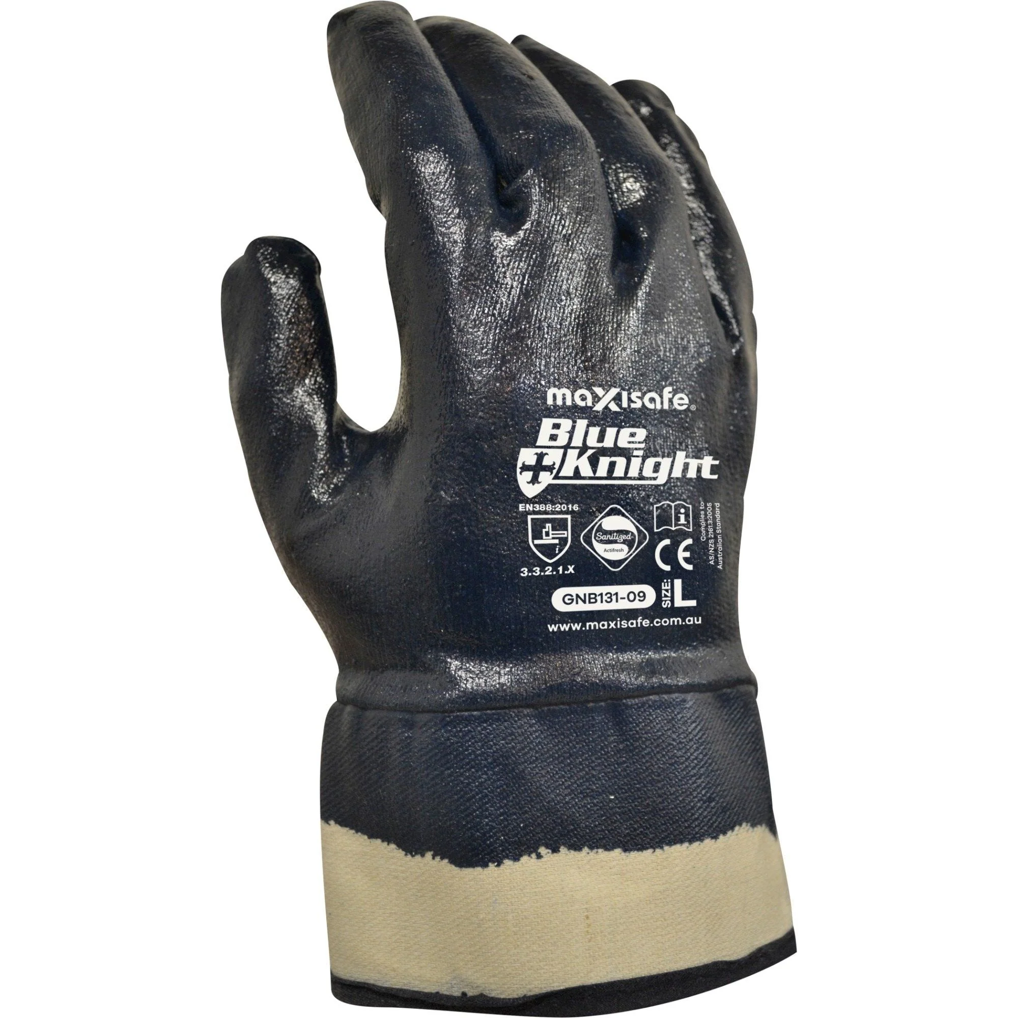 Maxisafe Blue Knight Heavy Duty, Fully Dippepd with Safety Cuff - Carton of 144 (GNB131) - Image 2