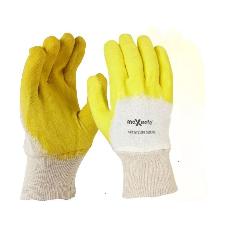Maxisafe Economy Yellow Latex Glass Gripper Glove - Carton of 120 (GYL108e)