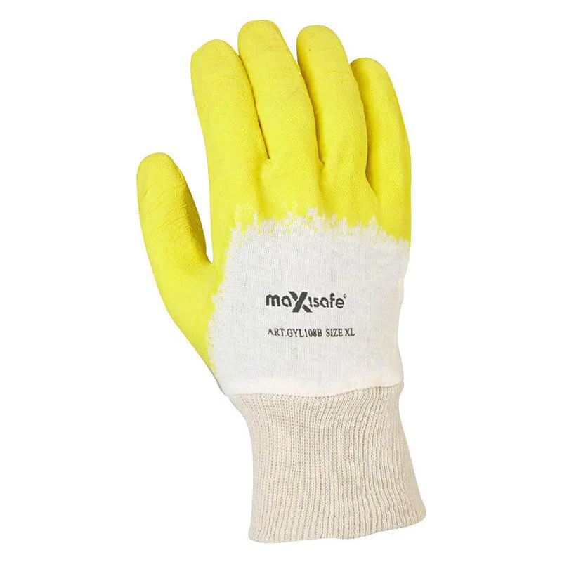 Maxisafe Economy Yellow Latex Glass Gripper Glove - Carton of 120 (GYL108e) - Image 2
