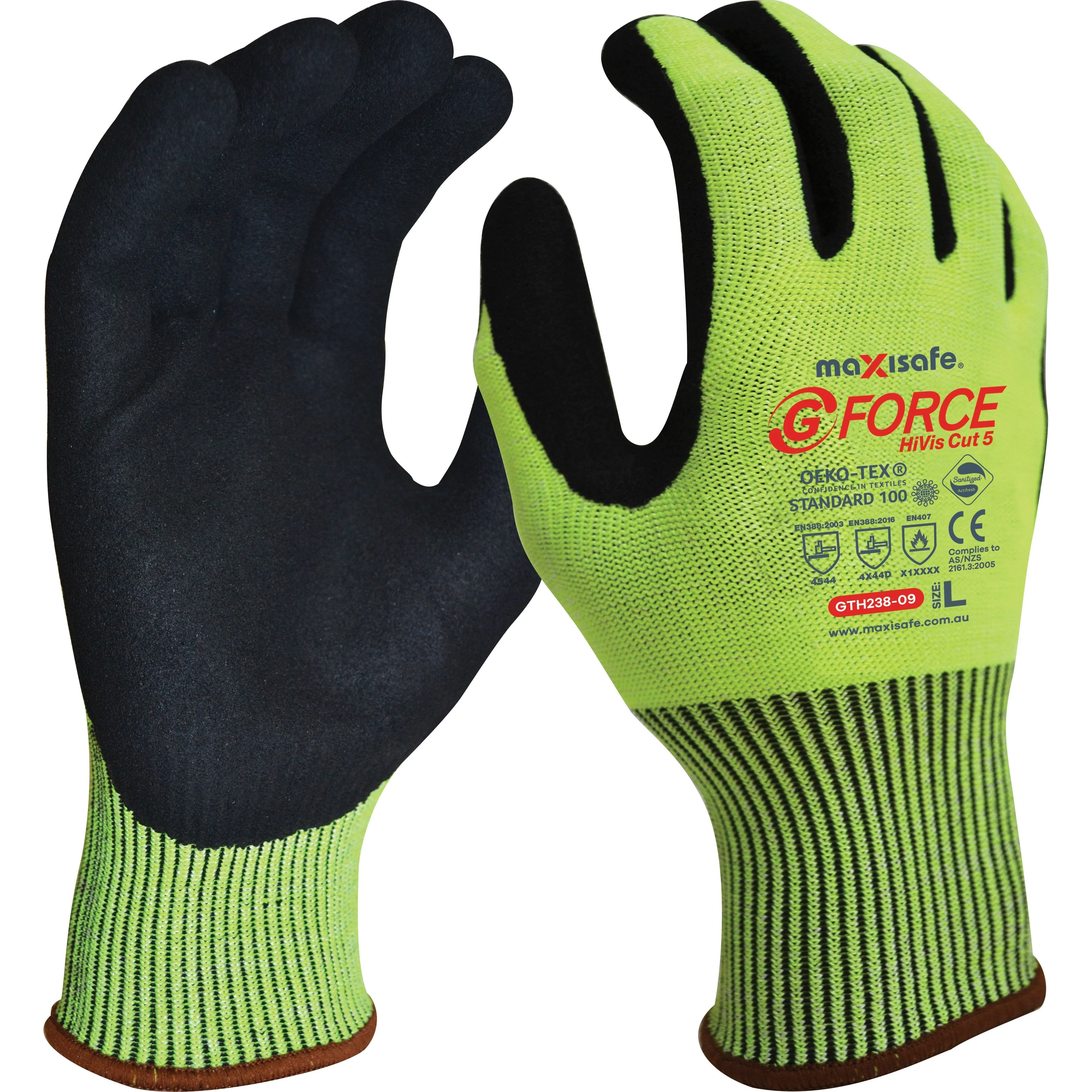 Maxisafe G-Force Hi-Vis Cut D Glove - Carton of 120 (GTH238)
