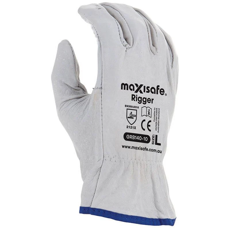 Maxisafe Natural Full-Grain Leather Rigger Glove (Carton of 120) (GRB140) - Image 2