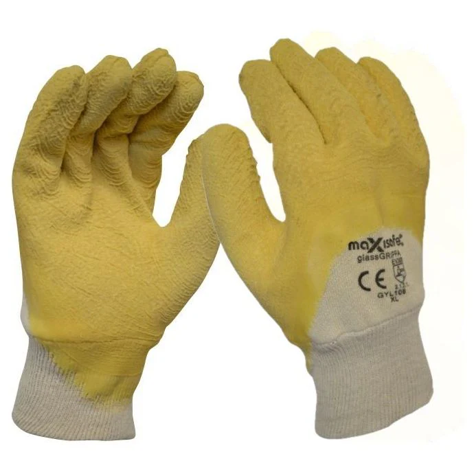 Maxisafe Premium Yellow Latex Coated Gripper Glove - Carton of 120 (GYL108)