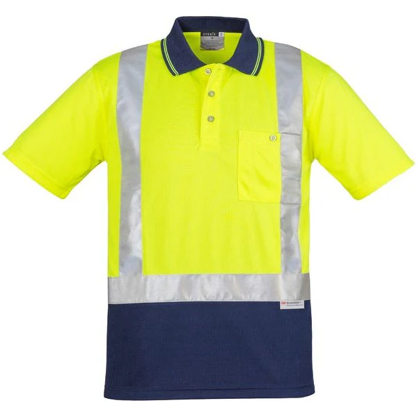 Syzmik Mens Hi Vis Spliced Polo - Short Sleeve Shoulder Taped (ZH233) - Image 3