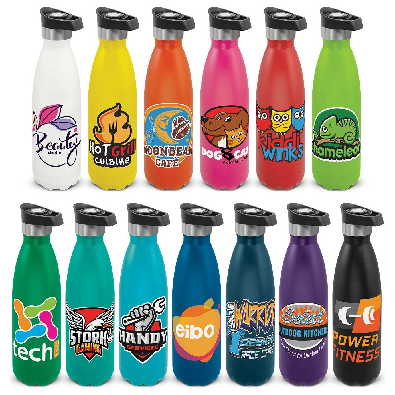 Mirage Powder Coated Vacuum Bottle - Push Button Lid (Carton of 25pcs) (116525)