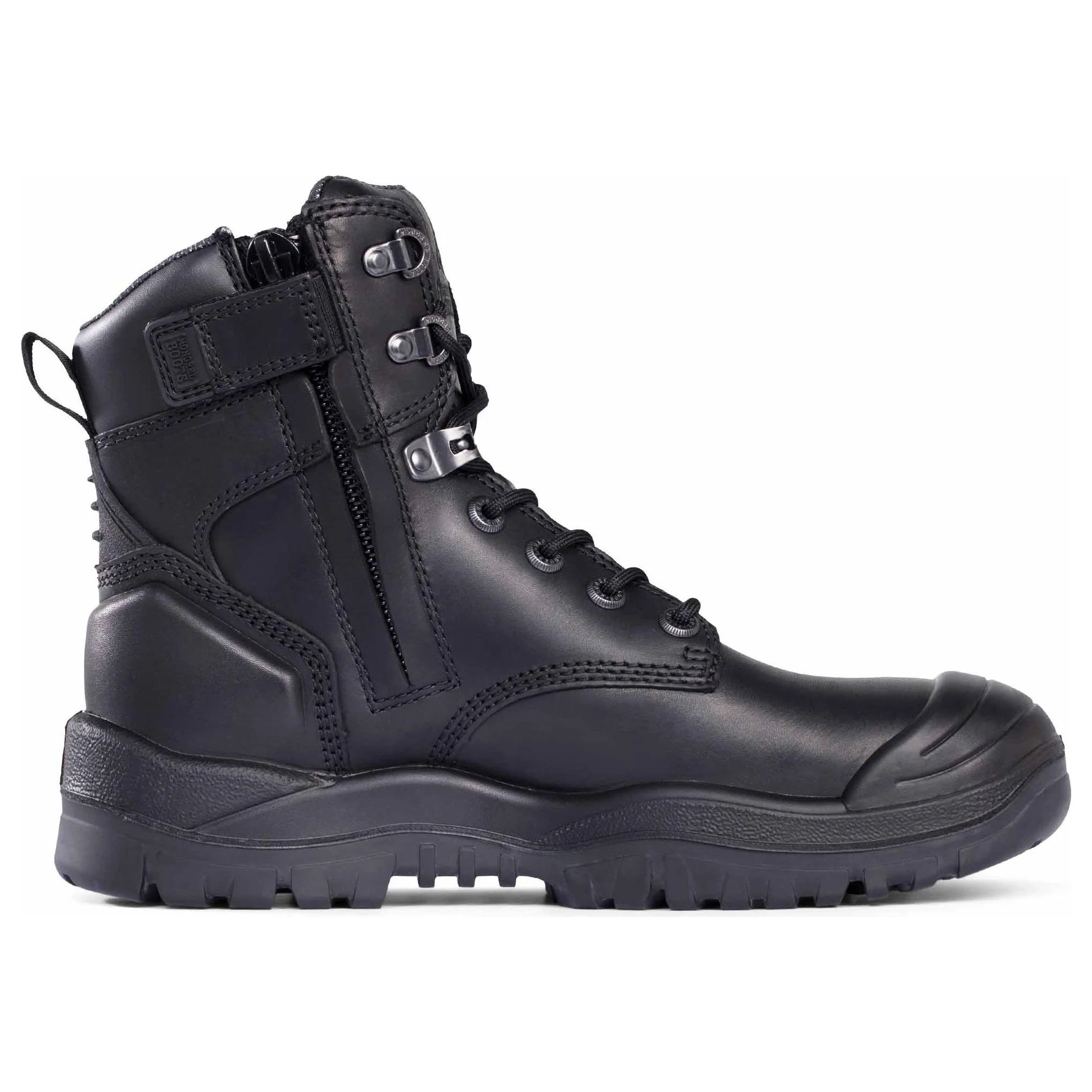 Mongrel Black High Leg Zip Sided Lace Up Steel Cap Safety Boot With Scuff Cap (561020) (Pre Order) - Image 2