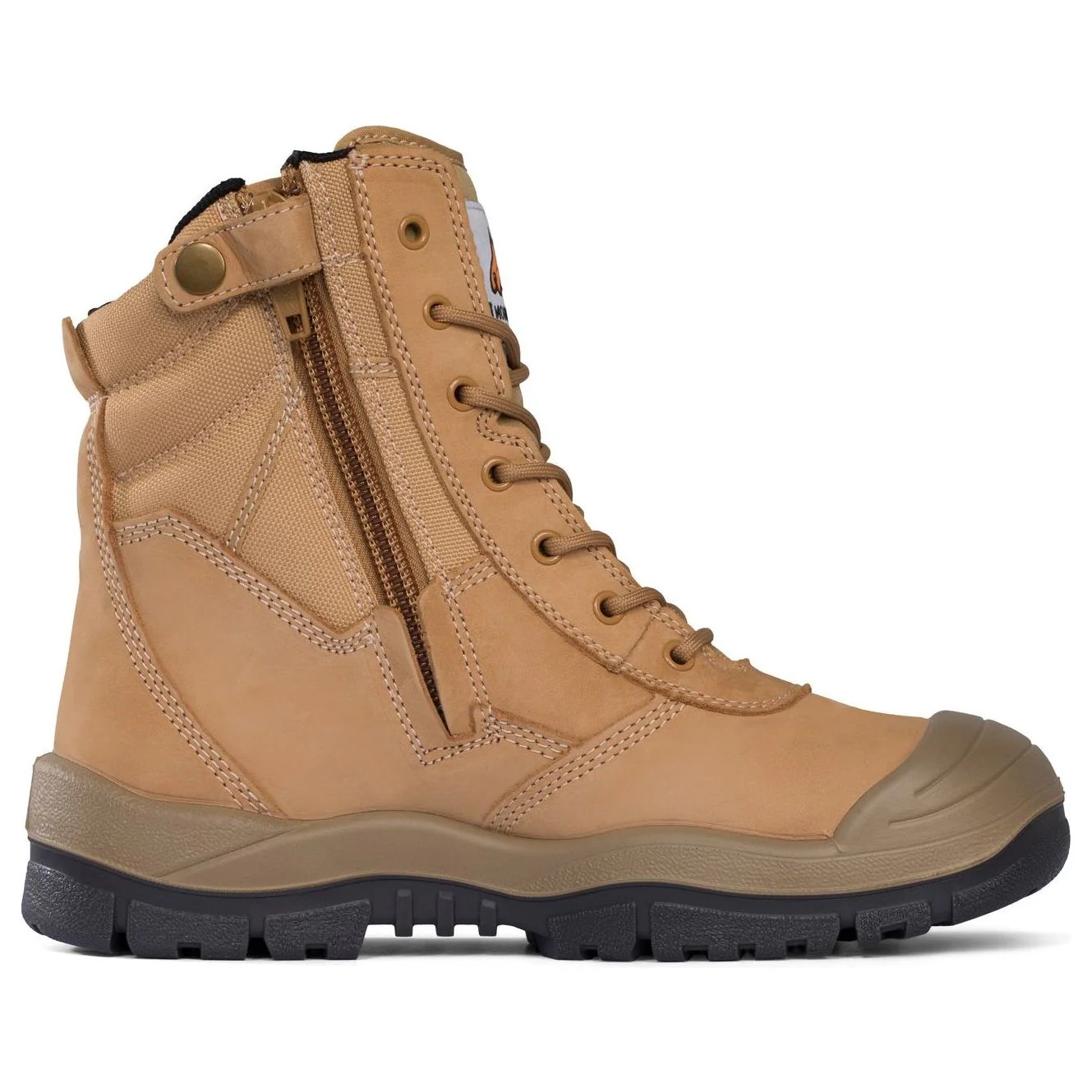Mongrel Wheat High Leg Zip Sided Lace Up Steel Cap With Scuff Cap (451050) (Pre Order) - Image 2