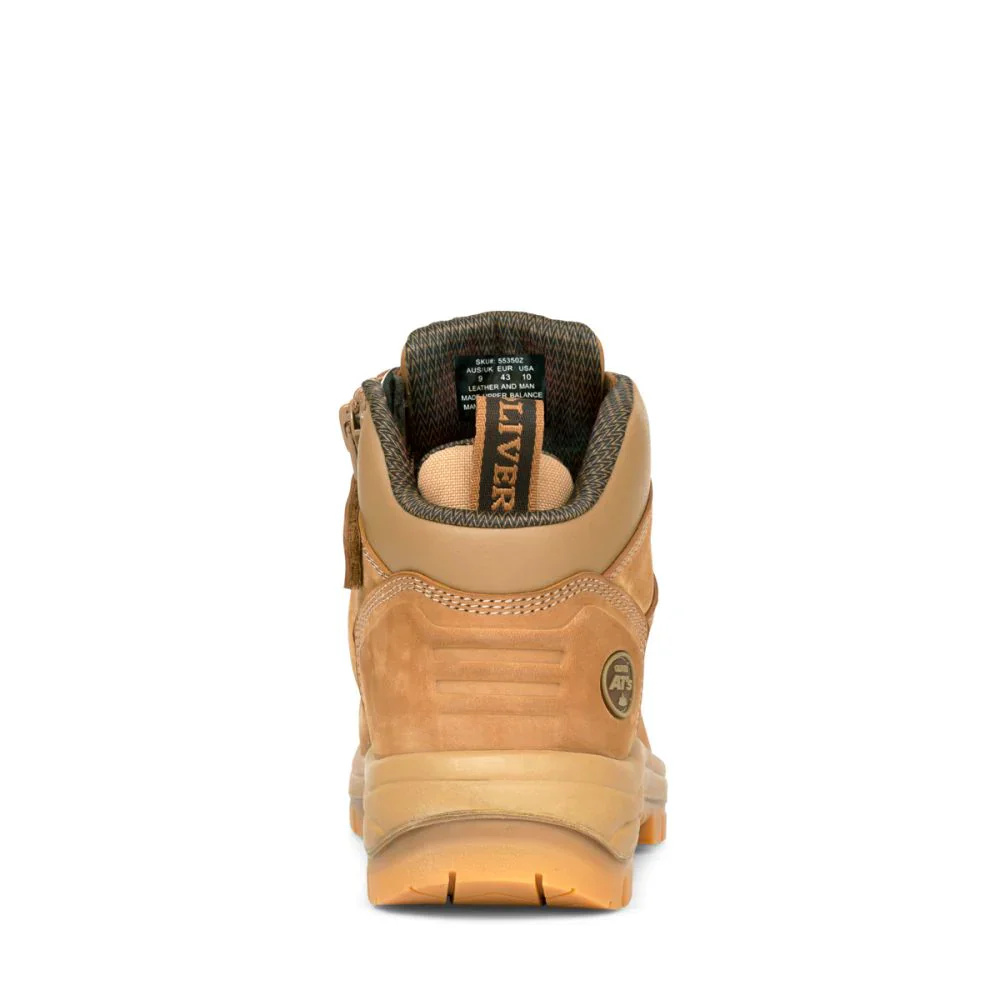 Oliver 130mm Wheat Zip Sided Lace Up Steel Cap Hiker Safety Boots With Scuff Cap (55-350Z) (Pre Order) - Image 4