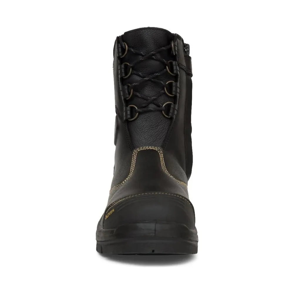Oliver 200mm Black Hi-Leg Zip Sided Lace Up Steel Cap Safety Boot With Scuff Cap (55-380) (Pre Order) - Image 3