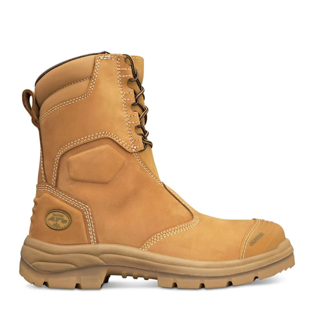 Oliver 200mm Wheat Hi-Leg Zip Sided Lace Up Steel Cap Safety Boot With Scuff Cap (55-385) (Pre Order) - Image 2