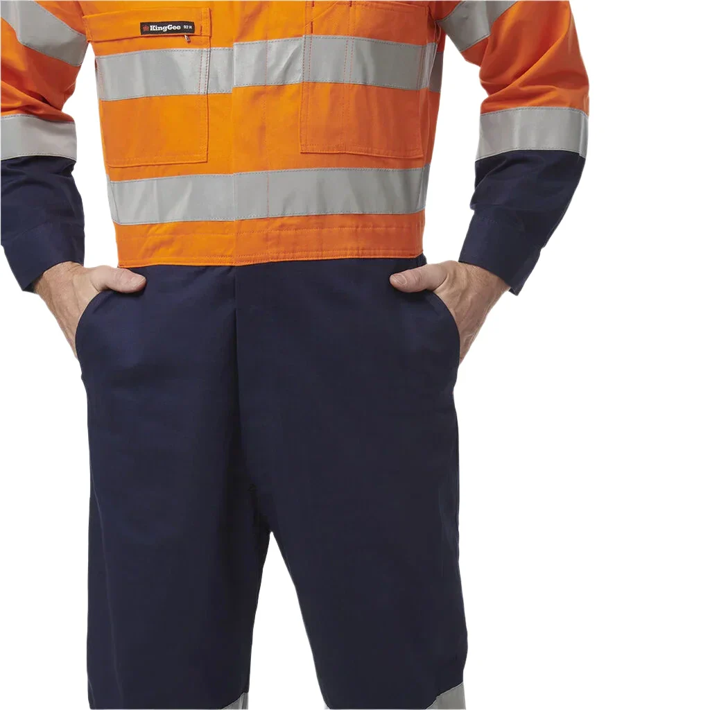 KingGee Originals Hi-Vis Reflective Two Tone Drill Work Overalls (K51525) - Image 4