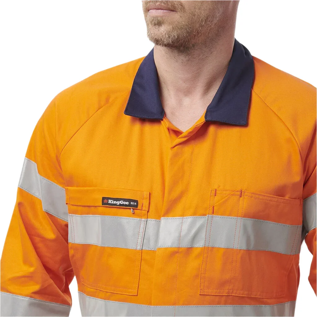 KingGee Originals Hi-Vis Reflective Two Tone Drill Work Overalls (K51525) - Image 6