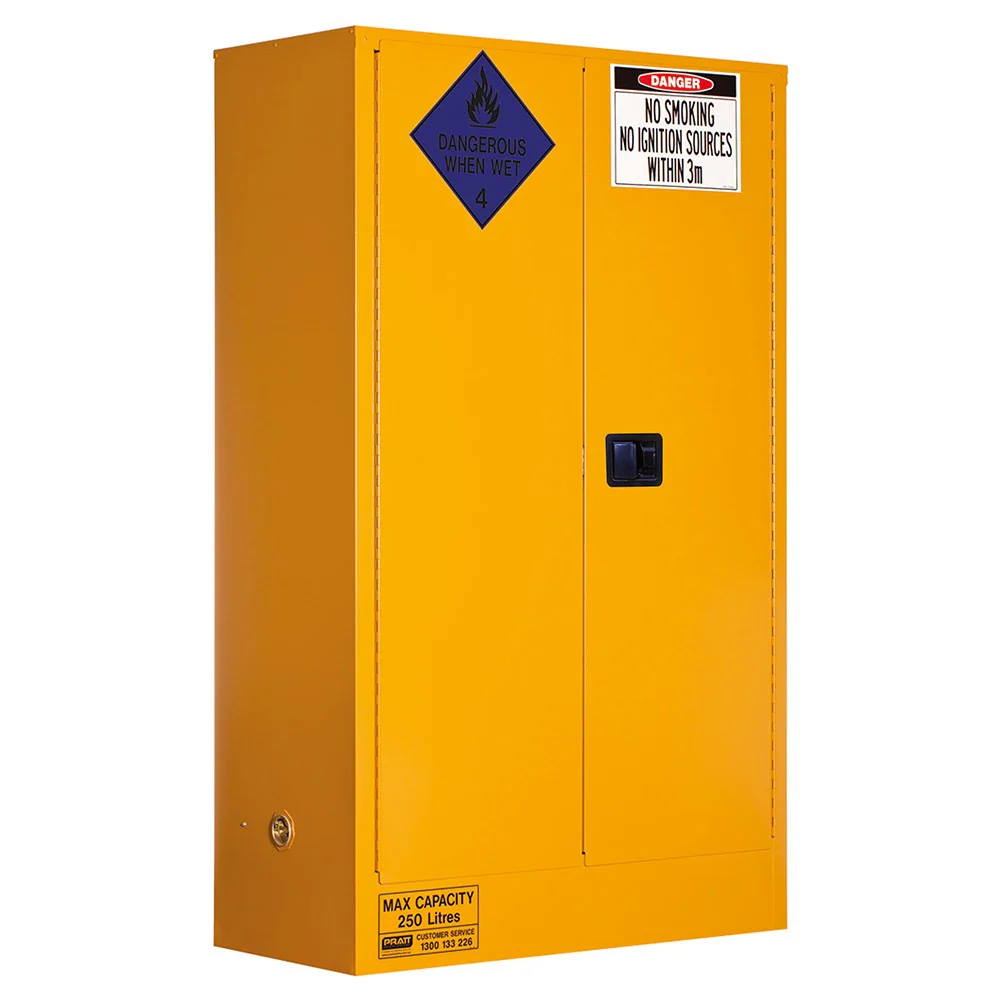 PRATT Class 4 Dangerous Goods Storage Cabinet 250L 2 Door,3 Shelf (5545AC4)