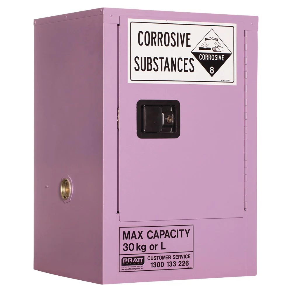 PRATT Corrosive Storage Cabinet 30L 1 Door, 1 Shelf (5516ASPH)