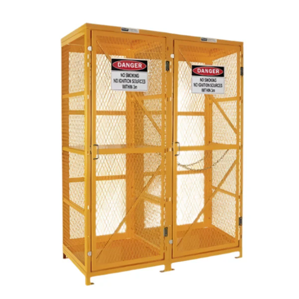 PRATT Forklift & Gas Cylinder Storage Cage. 3 Storage Levels Up To 8 Forklift & 9 G-Sized Cylinders (PSGC8F9V)