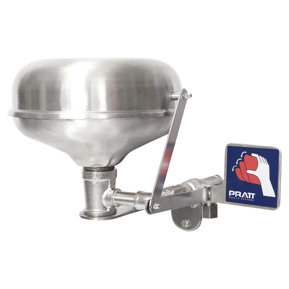 Pratt Wall Mounted Eye Wash With Eye Wash Nozzle With Bowl No Treadle - Flip Top Lid (SE582FTL) - Image 2