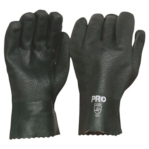 ProChoice 27cm Green Double Dipped PVC Gloves Large - Pack of 12 (PVC27DD)
