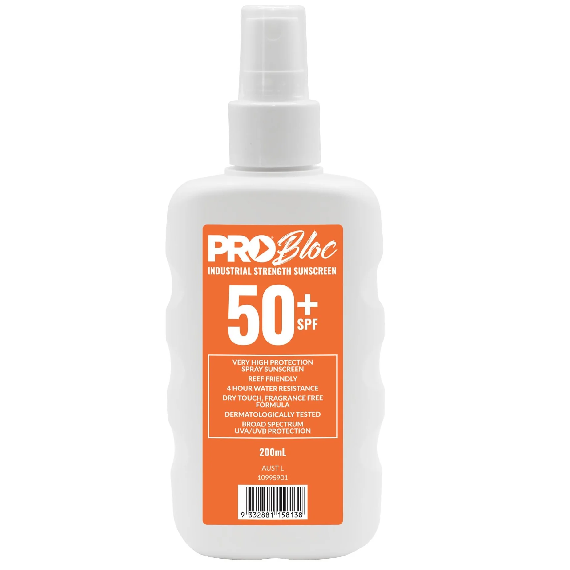 ProChoice PROBLOC SPF 50+ Sunscreen 200ml Spray Bottle - Pack of 6 (SS200-50SP)