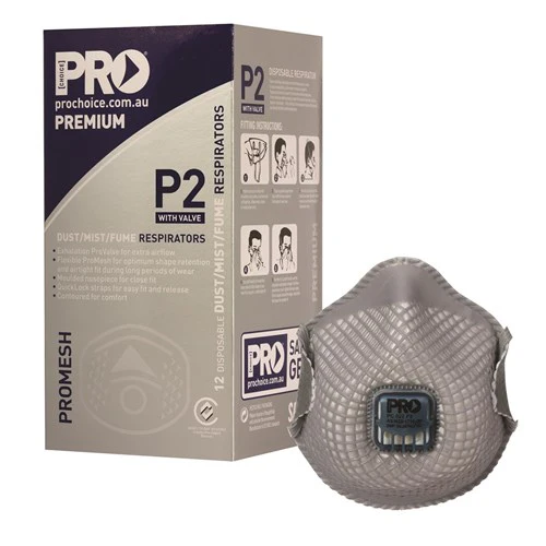 ProChoice Safety Gear Dust Masks Promesh P2+Valve - Box of 12 (PC822)