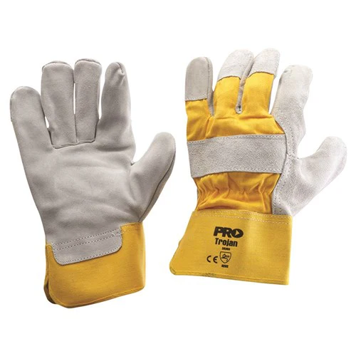 ProChoice Yellow/Grey Leather Gloves Large - Pack of 12 (940GY)