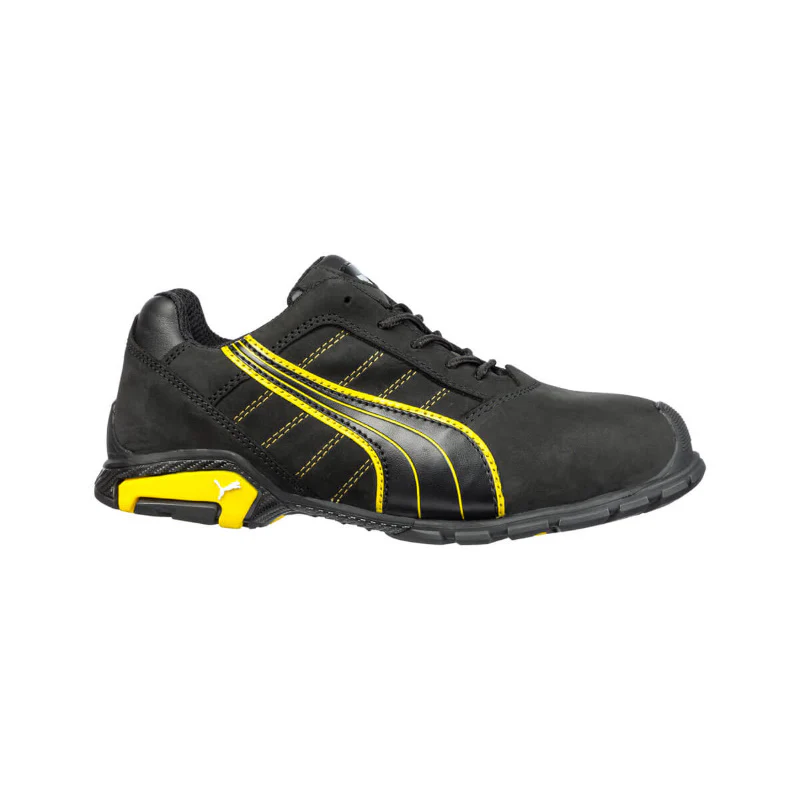 Puma Amsterdam Black/Yellow Lace Up Aluminium Toe Safety Shoe (642717) (Pre Order) - Image 3