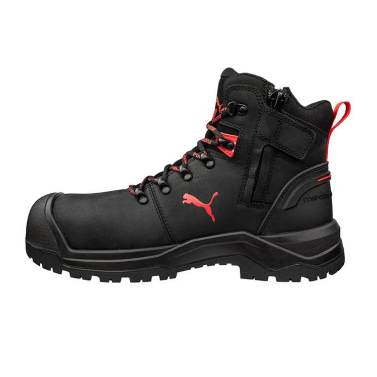 Puma Black Iron HD Mid Fibreglass Toe Cap Zip Sided Lace Up Safety Boot With Scuff Cap (632747) (Pre Order)
